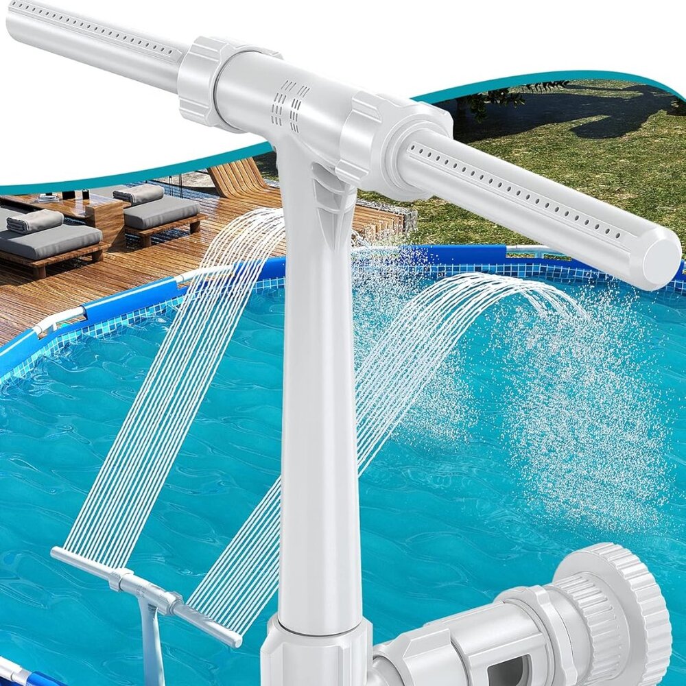 SUMMERBUDDY Pool Fountain for Above and In-Ground Pools Adjustable Dual Spray - Picture 2 of 6